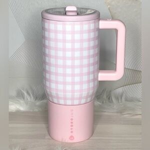 HydroJug Pink Gingham Leak-Proof Tumbler w/Rubber Boot 20oz NWT
